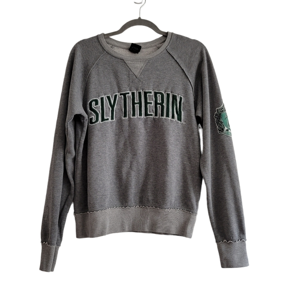 Universal Studios Harry Potter Gray Slytherin Crew Neck Pullover Sweatshirt